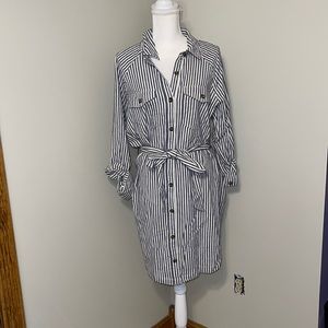 Stripped button up dress